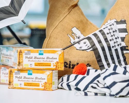 Neu! Unsere bretonischen Butterkekse mit Karamellstückchen und Fleur de Sel aus Guérande
