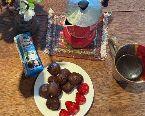 Leckere Häppchen aus Mini-Biobis Choco-Vanille