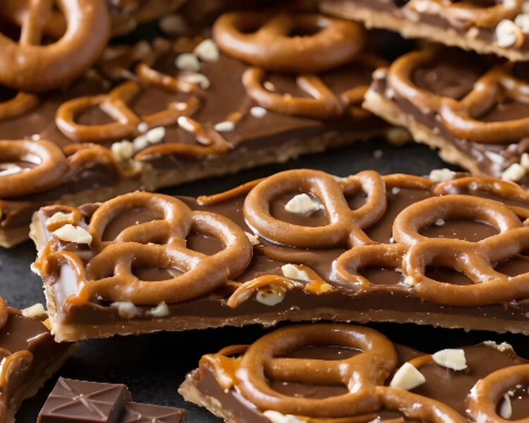 Tablette de chocolat aux bretzels et au caramel
