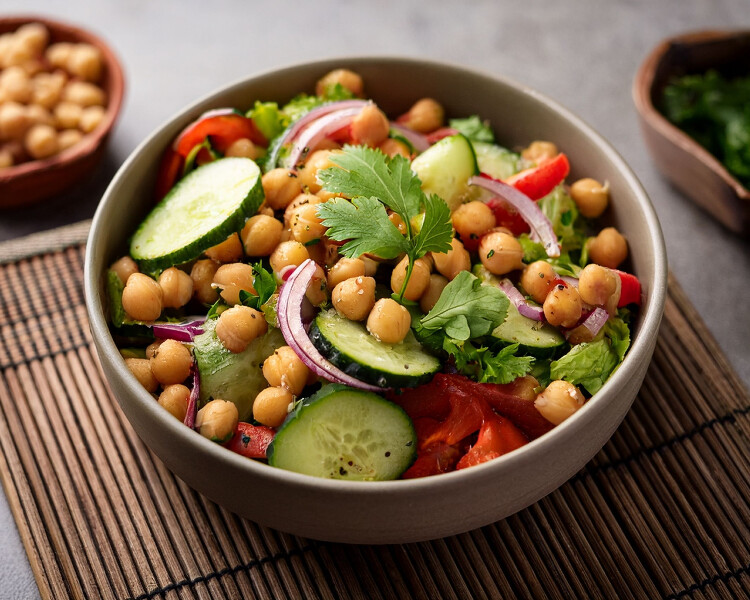 Salade de pois chiches grillés