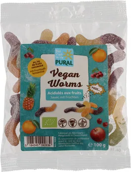 Vegan Worms - sauer Fruchtgummi ohne Gelatine