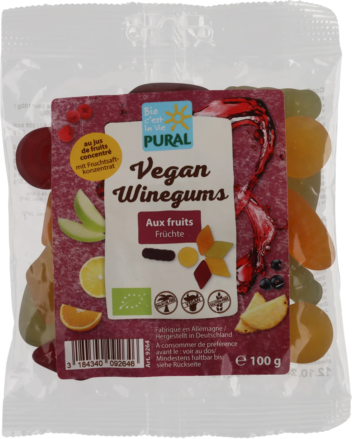 Vegan Winegums confiserie gélifiée aux fruits sans gélatine