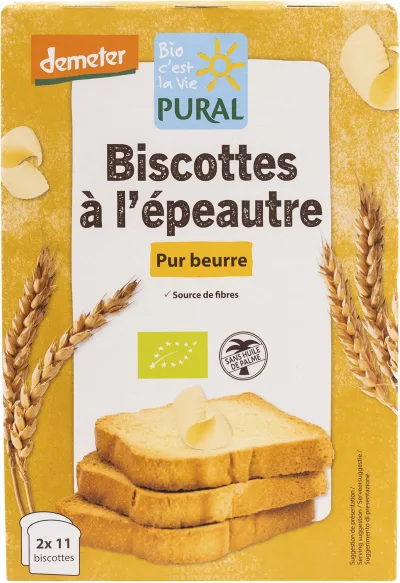 Biscottes à l'épeautre et au beurre demeter
