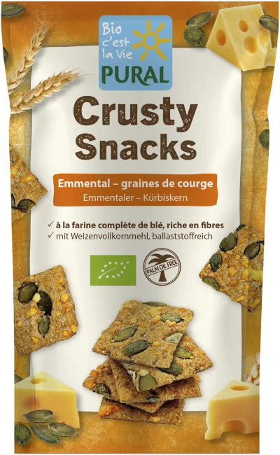 Crusty Snacks Crackers Emmental-graines de courge