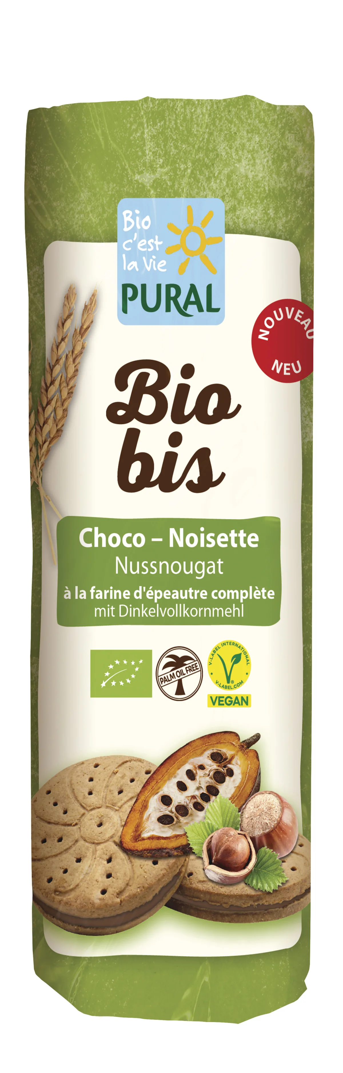 Biobis à l'épeautre fourré au cacao et à la noisette sans huile de palme