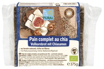 Pain complet de seigle aux graines de chia