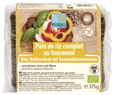 Pain de riz complet au tournesol